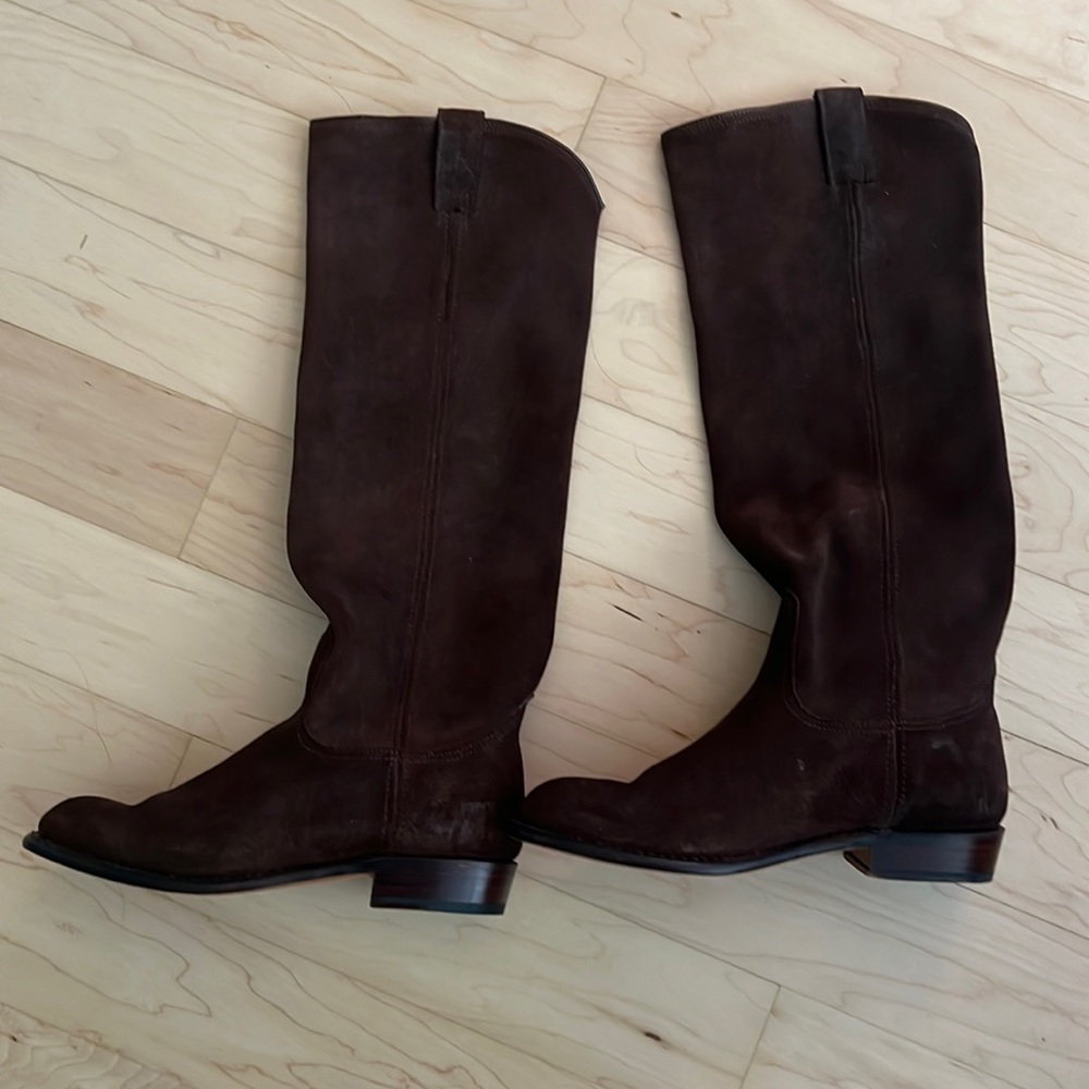 Frye suede tall riding boots stylish and never used y2k boots run 7in width.